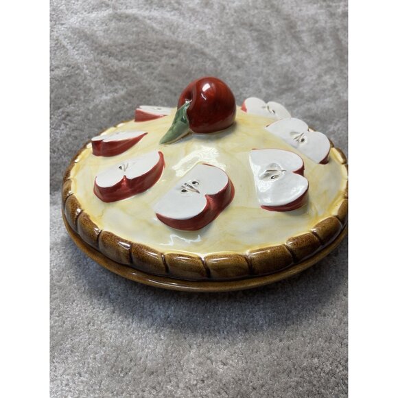 VTG Over and Back Apple Pie 10 Inch Fall Decor Thanksgiving Pie Dessert READ - Picture 3 of 13